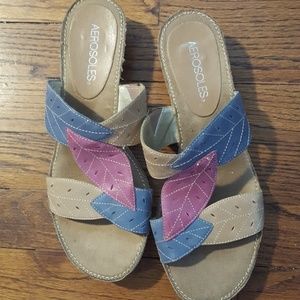 Aerosoles Leather Leaf Sandles